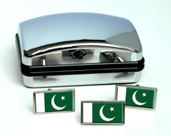 Pakistan Flag Cufflink and Tie Pin Set