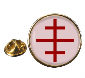 Papal Cross Round Pin Badge