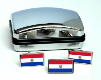 Paraguay Flag Cufflink and Tie Pin Set