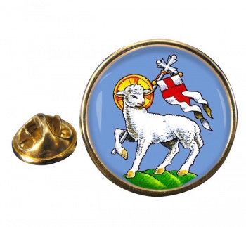 Paschal Lamb of God Round Pin Badge