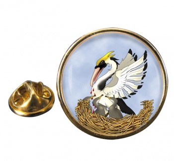 Pelican in Her Piety Round Pin Badge