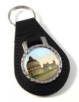 Cathedral Square Pisa Italy Leather Key Fob