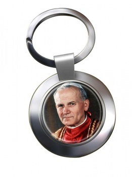 Pope John-Paul II Chrome Key Ring