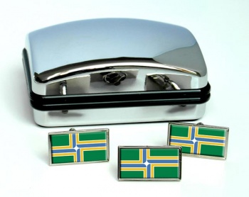 Portland OR Flag Cufflink and Tie Pin Set