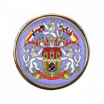 Prague Round Pin Badge