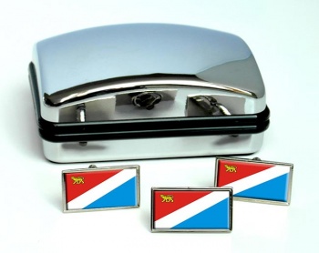 Primorsky Krai Flag Cufflink and Tie Pin Set