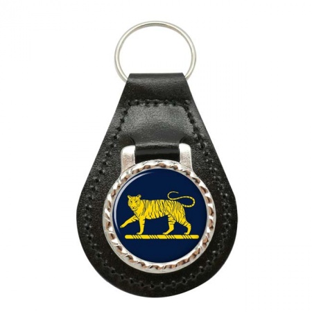Princess of Wales's Royal Regiment Tiger,  British Army Leather Key Fob