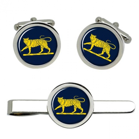 Princess of Wales's Royal Regiment Tiger,  British Army Cufflinks and Tie Clip Set