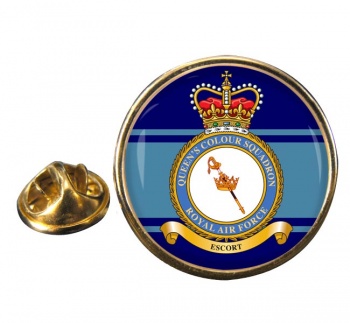 Queen's Colour Squadron (Royal Air Force) Round Pin Badge