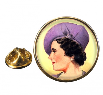 Elizabeth Queen Consort Round Pin Badge