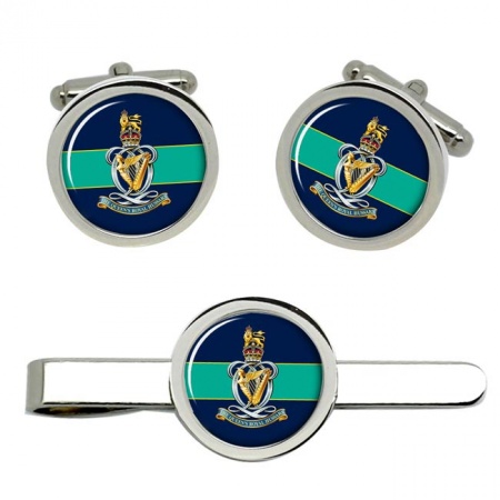 Queen's Royal Hussars, British Army CR Cufflinks and Tie Clip Set