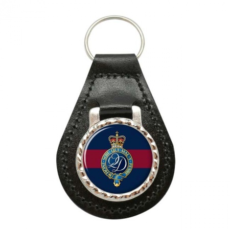 Queen's Division, British Army ER Leather Key Fob
