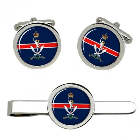 Queen's Gurkha Signals (QGS), British Army CR Cufflinks and Tie Clip Set