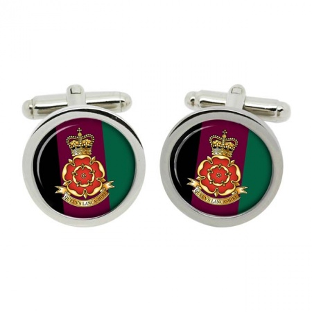 Queen's Lancashire Regiment, British Army Cufflinks in Chrome Box