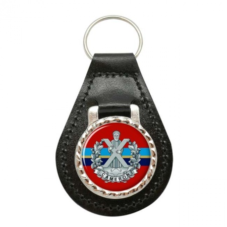 Queen's Own Cameron Highlanders, British Army Leather Key Fob