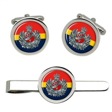 Queen's Own Dorset Yeomanry, British Army Cufflinks and Tie Clip Set