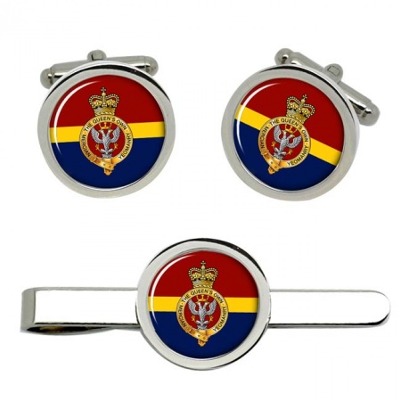 Queen's Own Mercian Yeomanry, British Army Cufflinks and Tie Clip Set