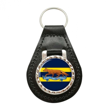 Queen's Own Yeomanry (QOY), British Army Leather Key Fob