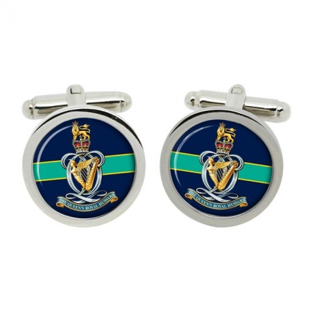 Queen's Royal Hussars, British Army ER Cufflinks in Chrome Box