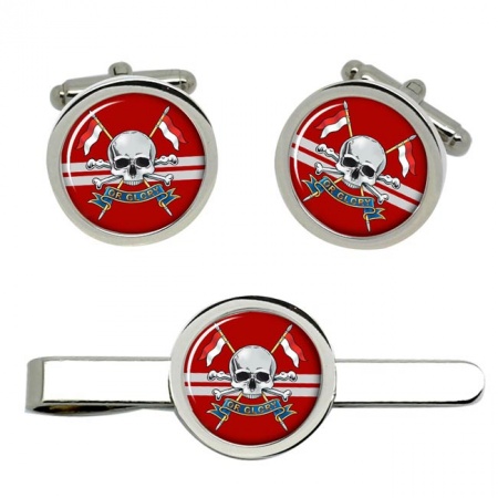 Queen's Royal Lancers, British Army Cufflinks and Tie Clip Set