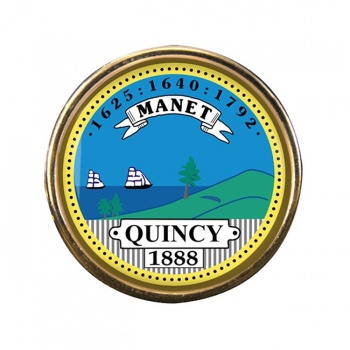 Quincy MA Round Pin Badge