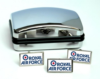 Royal Air Force Logo Rectangle Cufflink and Tie Pin Set