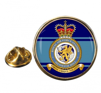 RAF Station Menwith Hill Round Pin Badge