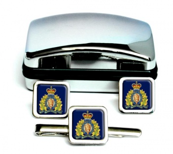 RCMP Square Cufflink and Tie Clip Set