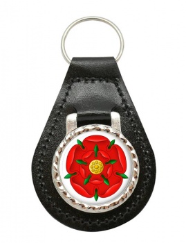 Red Rose of Lancaster Leather Key Fob