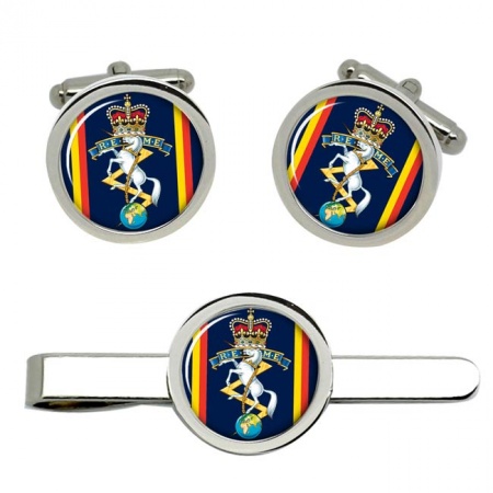 REME Corps of Royal Electrical and Mechanical Engineers, British Army ER Cufflinks and Tie Clip Set