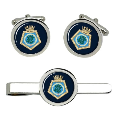 RFA Bayleaf, Royal Navy Cufflink and Tie Clip Set