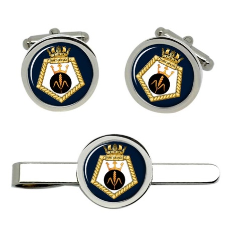 RFA Fort Grange, Royal Navy Cufflink and Tie Clip Set
