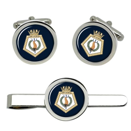 RFA Fort Victoria, Royal Navy Cufflink and Tie Clip Set