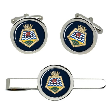 RFA Largs Bay, Royal Navy Cufflink and Tie Clip Set