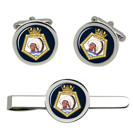 RFA Wave Chief, Royal Navy Cufflink and Tie Clip Set