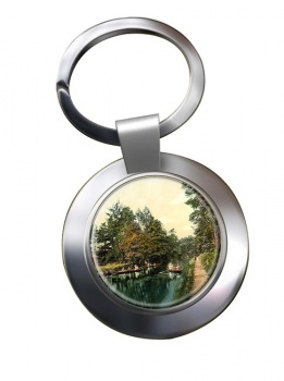 On the River at Camberley Chrome Key Ring