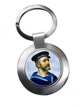 Royal Navy Sailor Chrome Key Ring