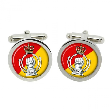 Royal Armoured Corps, British Army ER Cufflinks in Chrome Box