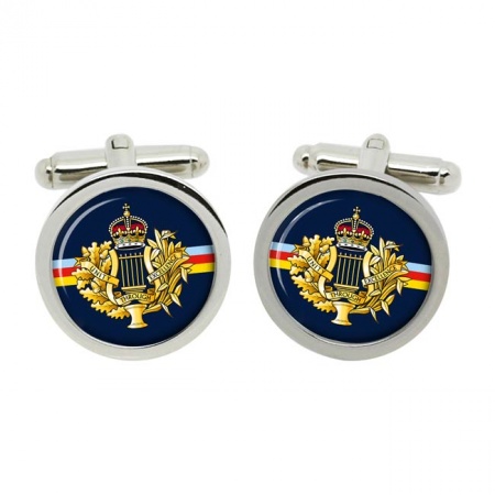 Royal Corps of Army Music, British Army Cufflinks in Chrome Box