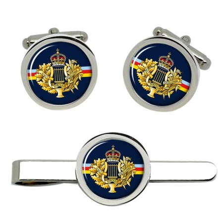 Royal Corps of Army Music, British Army Cufflinks and Tie Clip Set
