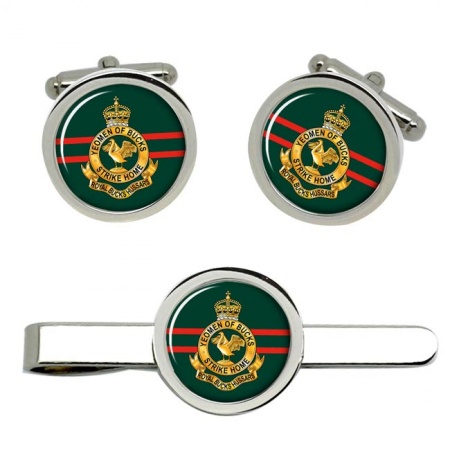 Royal Buckinghamshire Hussars, British Army Cufflinks and Tie Clip Set