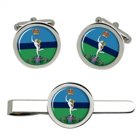 Royal Corps of Signals, British Army ER Cufflinks and Tie Clip Set