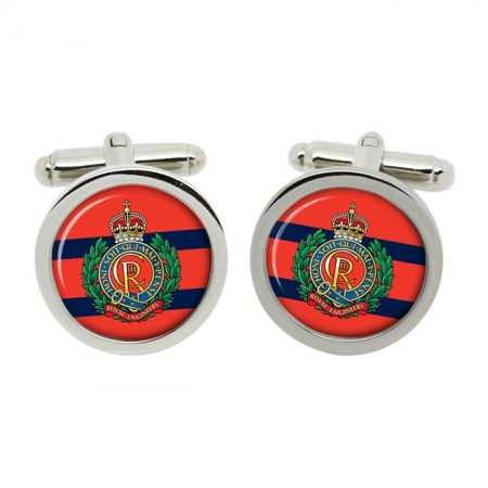 Corps of Royal Engineers (RE), British Army CR Cufflinks in Chrome Box