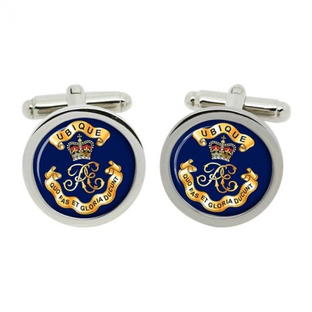 Corps of Royal Engineers (RE) Cypher, British Army Cufflinks in Chrome Box