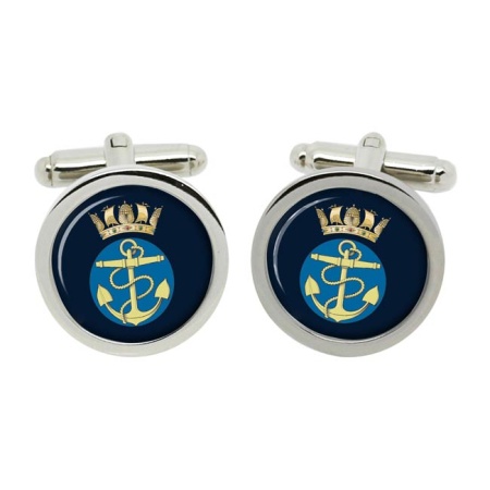 Royal Navy Crest (Fouled Anchor and Crown) Cufflinks in Box