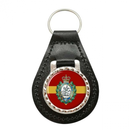 Royal Northumberland Fusiliers Crest, British Army Leather Key Fob