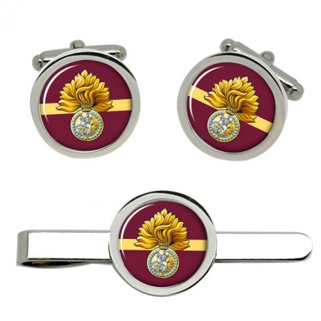 Royal Regiment of Fusiliers, British Army CR Cufflinks and Tie Clip Set