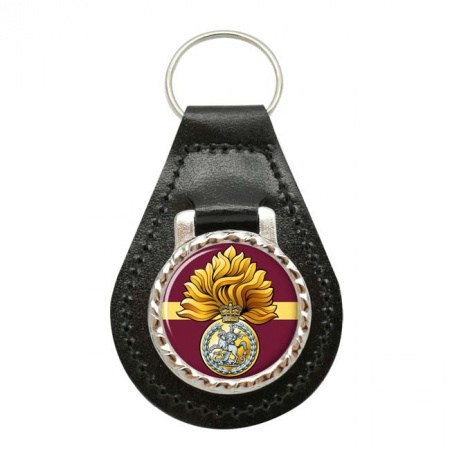 Royal Regiment of Fusiliers Badge, British Army ER Leather Key Fob