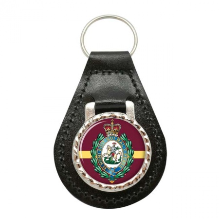 Royal Regiment of Fusiliers Crest, British Army ER Leather Key Fob