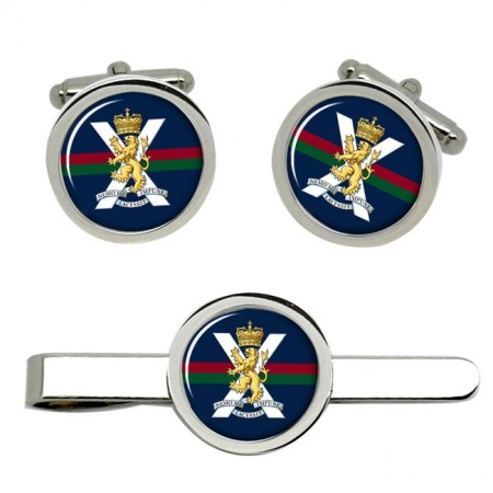 Royal Regiment of Scotland, British Army ER Cufflinks and Tie Clip Set